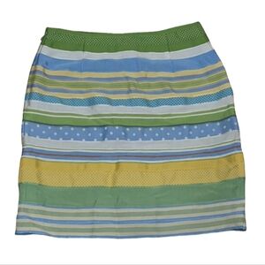 J. McLaughlin Resort Wear Green and Blue Pencil Skirt